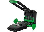 Novus® 025-0651 Perforatrice A Blocco B2200 Re+New - 200 Fogli, Possibilità Di Perforazione A 4 Fori, Guida Di Arresto, Nero/Verde