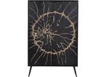 Highboard Gutmann Factory, Schwarz, B:90Cm H:140Cm T:40Cm, Massivholz, Sideboards, Highboard