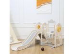 Scivolo Per Bambini Baby Vivo / Scivolo Con Canestro - Quacki In Bianco / Beige