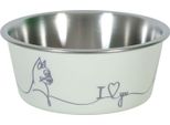 Ciotola Per Gatti In Acciaio Inox Love Cat 400Ml Beige Zolux