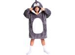 Noxxiez Accogliente Coperta Con Cappuccio Per Bambini - Perfetta Per Bambini Dai 7 Ai 14 Anni Pinguino