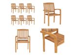Vidaxl Sedie Da Giardino Impilabili 6 Pz. Legno Massiccio Teak - Sedia Da Giardino - Sedie Da Giardino - Sedia Di Legno - Sedie Di Legno