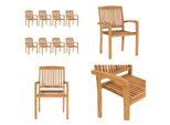 Vidaxl Sedie Da Giardino Impilabili 8 Pz. Legno Massiccio Teak - Sedia Da Giardino - Sedie Da Giardino - Sedia Di Legno - Sedie Di Legno