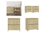 Vidaxl Credenze 2 Pezzi Rovere Sonoma 70X41X75 Cm Materiale A Base Di Legno - Credenza - Credenze - Credenza - Armadio Per Riporre Oggetti
