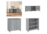 Vidaxl 3 Tlg. Credenza Grau Sonoma Holzwerkstoff - Credenza - Credenze - Buffet-Sideboard - Lagerschrank