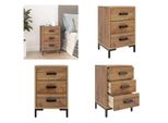 Vidaxl Comodino Marrone 40X30X55 Cm In Pino Massiccio - Comodino - Comodini - Armadio - Comodino