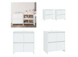 Vidaxl Credenze 2 Pz. Bianco 70X41X75 Cm Materiale A Base Di Legno - Credenza - Credenze - Credenza - Armadio - Armadio Per Riporre Oggetti