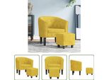 The Living Store Sedia Club Con Poggiapiedi In Velluto Giallo