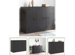The Living Store Credenza Nera 99X39X73 Cm Acciaio