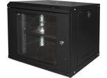 Link Armadio Rack 19" 9U Nero Con Porta In Vetro Temperato E Chiusura A Chiave"