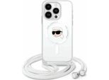Karl Lagerfeld Klhmp16Shckhnt Iphone 16 6.1 Custodia Rigida Trasparente Crossbody Iml Karl Head Magsafe