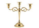 Portacandele In Metallo A 3 Bracci In Stile Europeo, Candelabro, Portacandele Per Matrimoni, Decorazione Per La Casa (Oro)