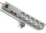 Cavo Di Prolunga Per Protezione Da Sovratensioni Con Messa A Terra, A 5 Vie, 1,5 M, Grigio, Elgotech PSF2-501
