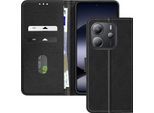 Avizar, Custodia In Pelle Finta Con Funzione Di Supporto Xiaomi Redmi Note 14 4G, Nero