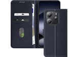 Avizar, Custodia In Pelle Finta Con Funzione Di Supporto Xiaomi Redmi Note 14 4G, Blu Scuro