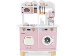 Cucina Per Bambini Costway Con Accessori, Cucina Per Bambini Con Macchina Da Caffè, Microonde, Forno, Lavatrice, Cucina Da Gioco Per Bambini A Partire Dai 2 Anni Di Età