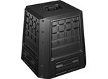 Compostiera Da Giardino Costway 380L, Grande Compostiera Rapida In Pp Con Coperchio E Fessure D'aria Regolabili, Compostiera Per Rifiuti Organici 78X64X80Cm Nero
