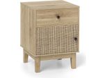 Comodino In Polyrattan Costway, Comodino Con Cassetto E Armadietto, Tavolino, Tavolino Da Divano, Console Da Letto In Stile Boho Naturale