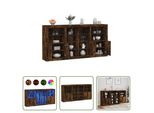 The Living Store Credenza Con Luci Led Rovere Fumé 202X37X100 Cm