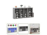 The Living Store Credenza Con Luci Led Grigio Sonoma 202X37X100 Cm