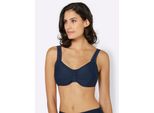 Bustier-Bikini-Top FEEL GOOD, Damen, Gr. 42, Cup D, blau (marine), Elasthan, Polyamid, Bikini-Oberteile Bikini-Oberteil