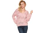 Peekaboo Maglione Da Donna Con Scollo A V All'uncinetto, Gardony Rosa Universale