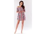 Mini Abito Awama Donna Lugune A175 Bianco-Rosso L/Xl