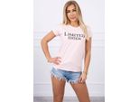 Kesi T-Shirt Stampata Da Donna Denzel Powder Rosa-Nero Universale