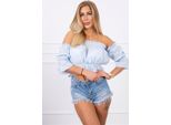 Kesi Camicetta Spagnola Da Donna Con Volant Essyrat Blu Universale