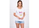 Kesi T-Shirt Da Donna Stampata Con Flonloie Bianco Universal
