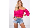 Kesi Camicetta Spagnola Da Donna Con Volant Essyrat Fucsia Universale
