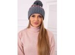 Berretto Kesi Da Donna Ellen Grigio-Rosso Universale