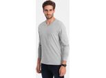 Ombre Clothing Maglietta Da Uomo A Maniche Lunghe Avasant Grigio Chiaro Xxl