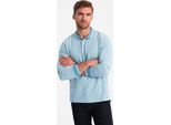 Ombre Clothing PáNske TričKo S DlhýM RukáVom Dhugaaa Modrá MelanžOvá S