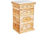 Succebuy Kit Di Partenza Per Arnia Da 40 Telai, Legno Di Cedro Rivestito Di Cera D'api, 2 Arnie Profonde + 2 Medie, Arnia Langstroth Con Finestre In Acrilico Trasparente