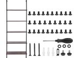 Succebuy Scaffale Industriale In Tubo Quadrato, 5 Livelli, 61 X 30 Cm, A Parete, In Legno Rustico, Portaoggetti, Cucina, Camera Da Letto, Bagno, Soggiorno, Nero