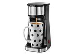 Mini-Kaffeemaschine mit 2 Bechern - Schwarz