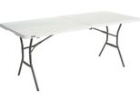 Lifetime Lifetime - Tavolo Da Lavoro - Tavolo Da Buffet - 180 Cm - Pieghevole Come Una Valigia - Bianco