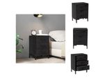 Vidaxl Comodino Nero 40X30X55 Cm In Legno Di Pino Massiccio - Comodini