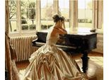 Pittura Per Numeri Immagini Per La Pittura - Signora Al Pianoforte 50X40 Cm