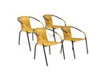Vcm 4Er Set Bistrostuhl Stapelstuhl Balkonstuhl Gartenstuhl Beige Hellbraun Poly-Rattan MaßE H. 73X B. 53X T. 60 Cm