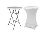 Vcm Klapptisch Partytisch Mit Husse Tisch Rund Gartentisch Klappbar Bartisch 110 Cm Rund