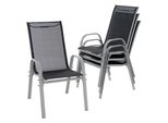 Vcm 4Er Set Gartenstuhl Stapelstuhl Balkonstuhl Hochlehner Schwarz / Rhamen Grau Stappelbar MaßE H. 93 X B. 55 X T. 58 Cm