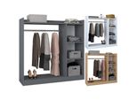 VCM Holz Kleiderschrank offener Schrank begehbarer Kleiderregal Maße ca. H. 115 x B. 115 x T. 35 cm- Palosa M