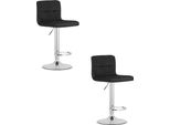 Sgabello Valora Prot, Velluto Nero, Base Cromata X2 - Set Di 2 Sgabelli In Velluto Con Gambe Cromate