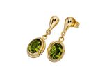 Paar OhrhäNger Jobo, Gelb (Gelbgold 585), Ohrringe, Damen, Gelbgold 585, Oval 585 Gold Mit Peridot