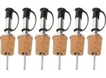 Set Di 6 Versatori Per Bottiglie In Acciaio Inox Con Tappo Protettivo E Tappo Di Sughero | Versatore Per Vino Con Tappo | Dispenser Con Tappo | Versatore Per Liquori | Tappi Per Bottiglie Di Olio | Versatore Per Grappa