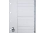 Q-Connect® KF01846 Indice Numerico - 1 - 10, Pp, A4 Extra Largo, 10 Fogli, Grigio