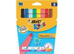 Penne Con Punta In Fibra Bic Kids Visacolor, Confezione Da 8 Pezzi