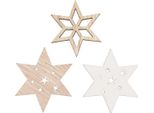 Stelle Di Legno Decorazioni Natalizie Bianche Naturali Decorazioni Da Tavola 72 Pezzi, 72 Pezzi